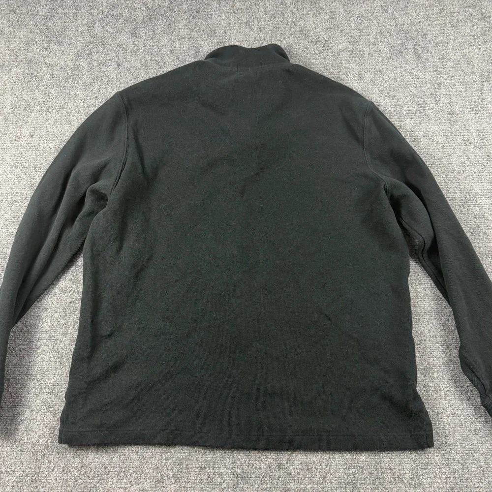 Polo Ralph Lauren Quarter Zip Pullover Mens Large Black Estate Rib Blue Pony
